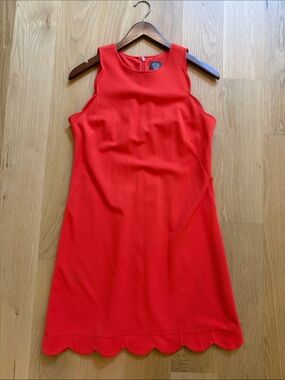 Women's orange Scalloped Hem Sheath Dress
